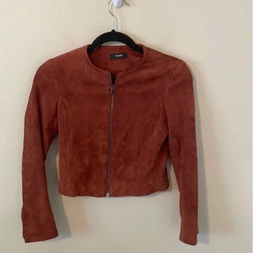 Theory Lamb Leather Crop Jacket